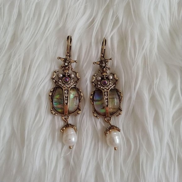 NEW Beetle Pearls & Abalone Earrings - Picture 3 of 10